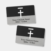 Welkom Zwarte Wit Christelijke Kerk Usher Badge (Voor- en achterkant)