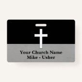 Welkom Zwarte Wit Christelijke Kerk Usher Badge (Voorkant)