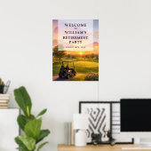 Welkombord Golfkar Uitdiensttreding Feest Poster (Thuiskantoor)