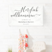Welkombord Huwelijk Modern Minimalistisch Spandoek (Insitu)