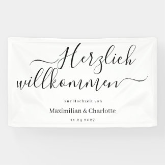 Welkombord Huwelijk Modern Minimalistisch Spandoek