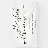 Welkombord Huwelijk Modern Minimalistisch Spandoek (Verticaal)