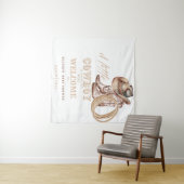 Welkombord Little Cowboy Baby shower Wandkleed (In Situ (horizontaal))
