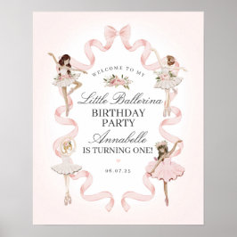 Welkombord Roze Balletdanseres Verjaardagsfeestje Poster