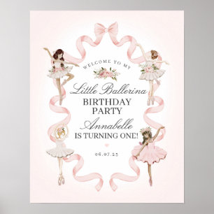 Welkombord Roze Balletdanseres Verjaardagsfeestje Poster