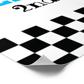 Welkombord voor 2e verjaardag van Blue Racecar Boy Poster (Hoek)