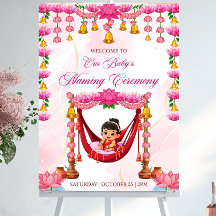 Welkombord voor baby-naamceremonie Wiegceremonie