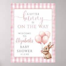 Welkombord voor baby shower 'Little Bunny Pink'