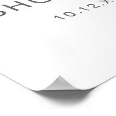 Welkombord voor baby shower met roze strik op fris poster (Hoek)