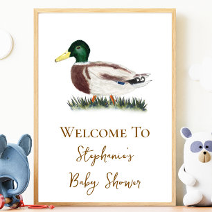 Welkombord voor babyshower Wilde Eend Perfect Poster