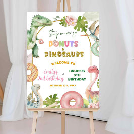 Welkombord voor broers en zussen met donuts en din poster