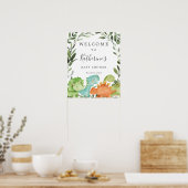 Welkombord voor dinosaurus-babyshower poster (Keuken)