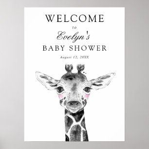 Welkombord voor Giraffe Baby Shower Poster
