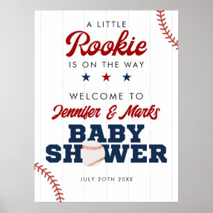 Welkombord voor honkbal baby shower voor beginners poster