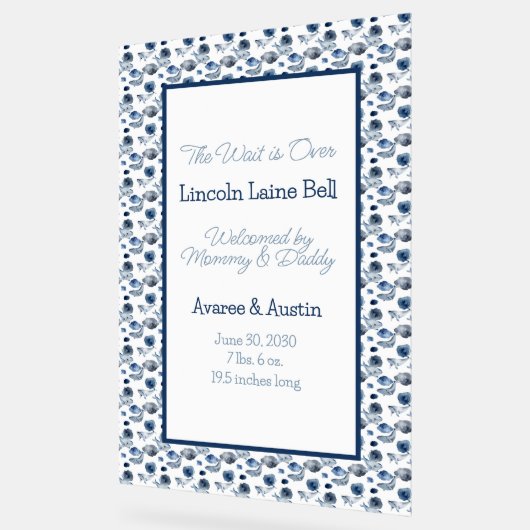 Welkombordje voor baby jongen acryl bord (Hoek)