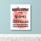 welkome aangepaste aanhalingstekens humor canvas afdruk (Insitu (Houten vloer))