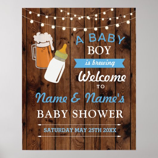 Welkome Baby shower Poster brouwerij (Voorkant)