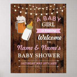 Welkome Baby shower Poster Brouwerij Hout