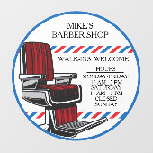 Welkome barber-stoelenwinkeluren aanpassen voor Wa Raamsticker (Vel)