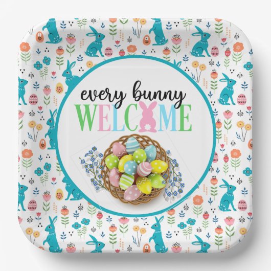 Welkome Bunnies Papieren Bordje (Voorkant)