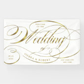 Welkome Elegant Gold Curved Script Banner (Horizontaal)