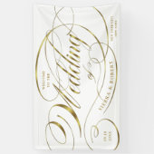 Welkome Elegant Gold Curved Script Banner (Verticaal)