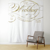 Welkome Elegant Gold Curved Script Banner Wandkleed (In situ)