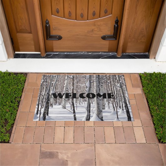 Welkome foto's met sneeuwbalken deurmat (Buiten)