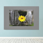 Welkome gele bloem canvas afdruk (Insitu (Houten vloer))