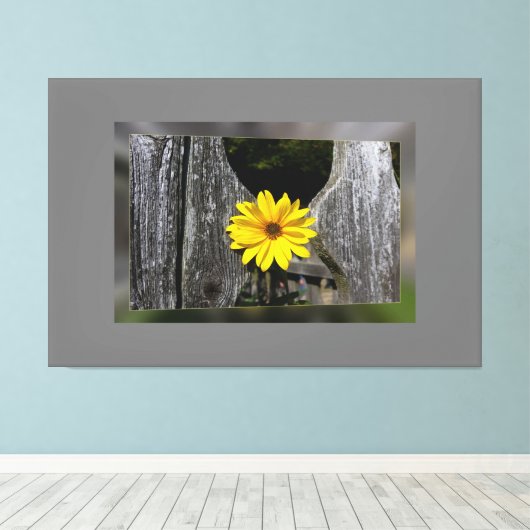 Welkome gele bloem canvas afdruk (Insitu (Houten vloer))