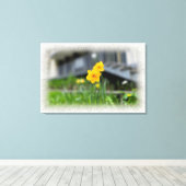 Welkome gele bloemen canvas afdruk (Insitu (Houten vloer))