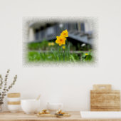 Welkome gele bloemen poster (Keuken)