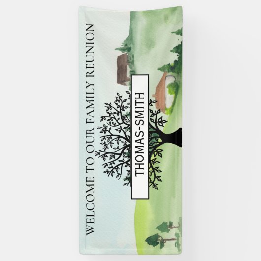 Welkome herünie over familiestructuur Kies kleur Spandoek (Verticaal)