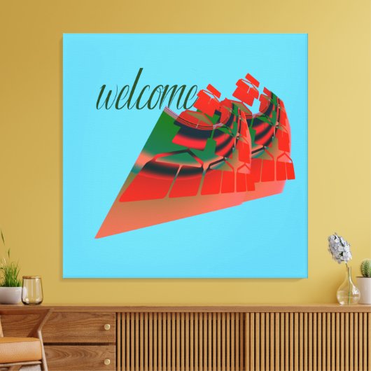 welkome homo , vier hosting , venerati canvas afdruk (Insitu (Woonkamer))