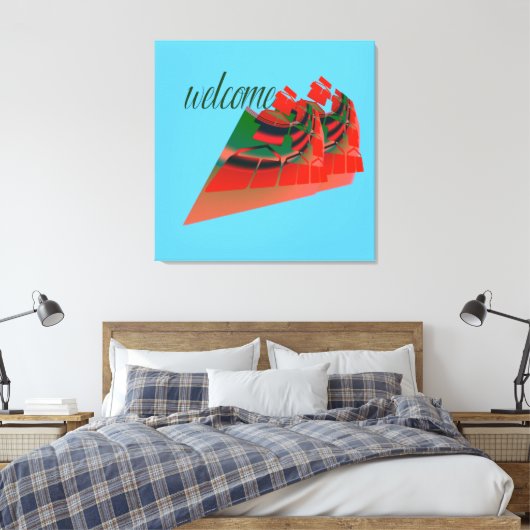 welkome homo , vier hosting , venerati canvas afdruk (Insitu (Slaapkamer))