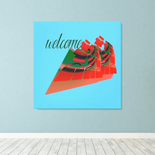 welkome homo , vier hosting , venerati canvas afdruk (Insitu (Houten vloer))