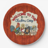 welkome koningsfeest voor kippen papieren bordje (Voorkant)