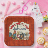 welkome koningsfeest voor kippen papieren bordje (Feest)