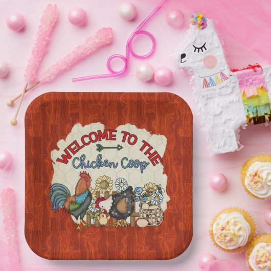 welkome koningsfeest voor kippen papieren bordje (Feest)