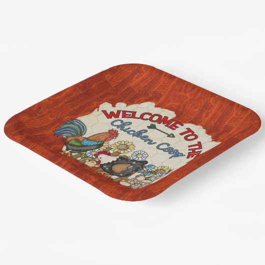 welkome koningsfeest voor kippen papieren bordje (Gebogen)