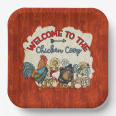 welkome koningsfeest voor kippen papieren bordje (Voorkant)