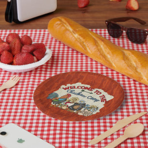 welkome koningsfeest voor kippen papieren bordje