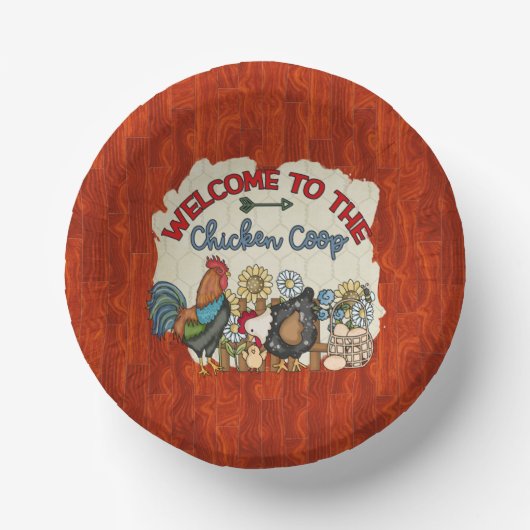 welkome koningsfeest voor kippen papieren kommen (Voorkant)