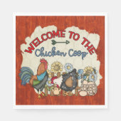 welkome koningsfeest voor kippen servet (Voorkant)