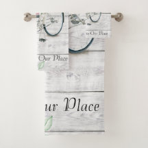 Welkome lentemfiets voor de set handdoeken