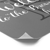 welkome monogram grijs en witte wandkunst poster (Hoek)