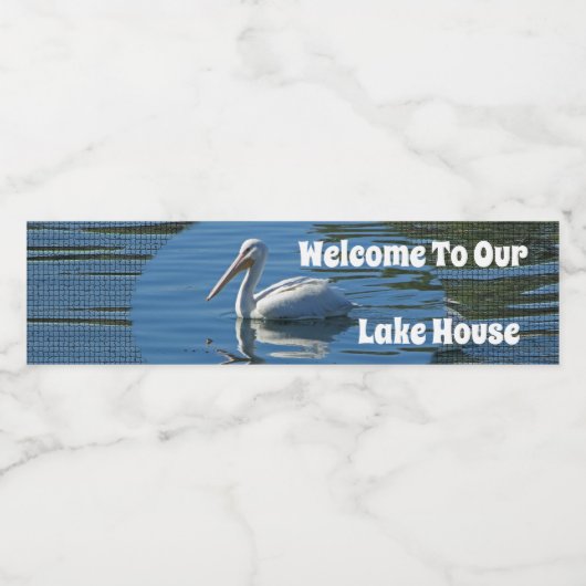 Welkome Pelican Wild Bird Home Guest Waterfles Etiket (Enkel label)