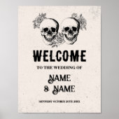 Welkome Rozen van de Rustic Halloween Sign Weddens Poster (Voorkant)