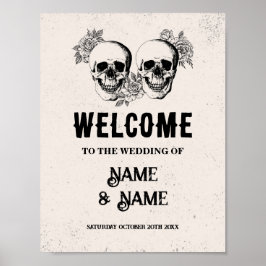 Welkome Rozen van de Rustic Halloween Sign Weddens Poster