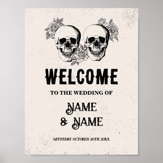 Welkome Rozen van de Rustic Halloween Sign Weddens Poster (Voorkant)